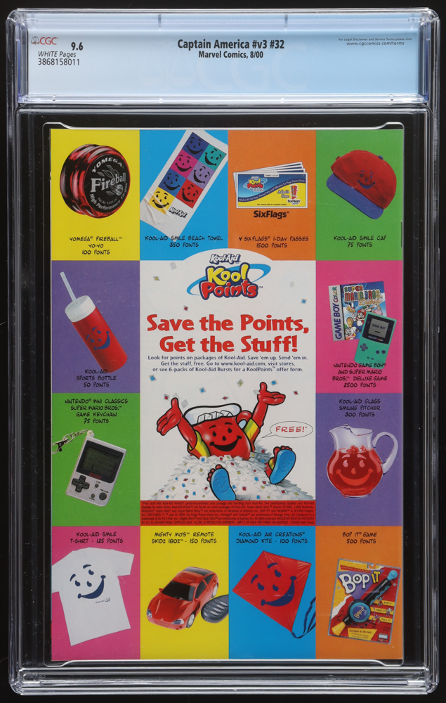 2000 "Captain America (Volume 3)" #32 Marvel Comic Book (CGC 9.6) at PristineAuction.com 2000 "Captain America (Volume 3)" #32 Marvel Comic Book (CGC 9.6) at PristineAuction.com