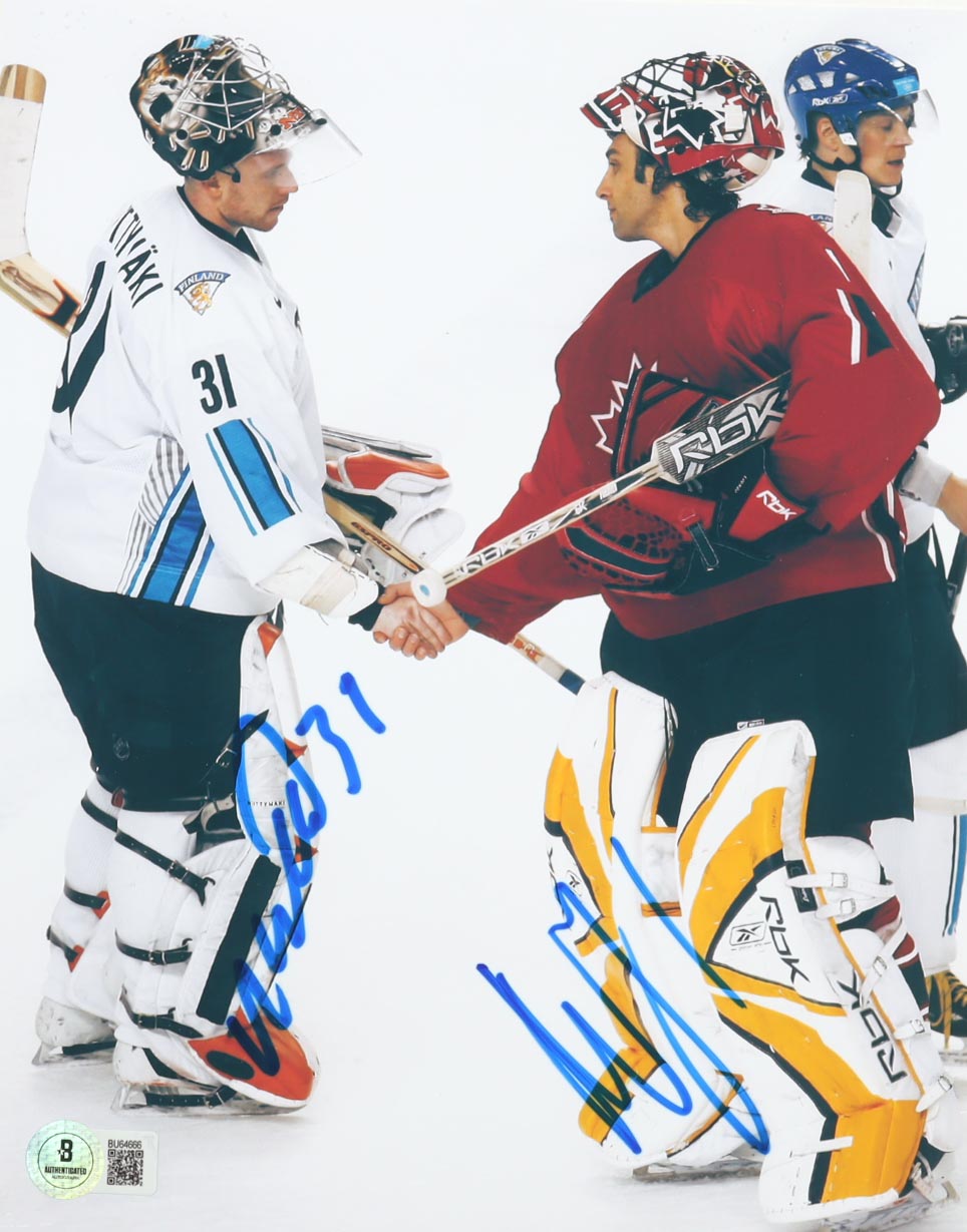 Roberto Luongo & Antero Niittymaki Signed Lightning 8x10 Photo (Beckett) at PristineAuction.com Roberto Luongo & Antero Niittymaki Signed Lightning 8x10 Photo (Beckett) at PristineAuction.com
