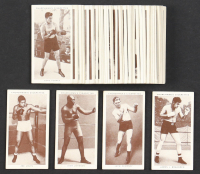 1938 Churchman Boxing Personalities Complete Set of (50) Cigarette Cards with Joe Louis #26, James J. Braddock #6, Jack Johnson #20, Jack Dempsey #12 at PristineAuction.com