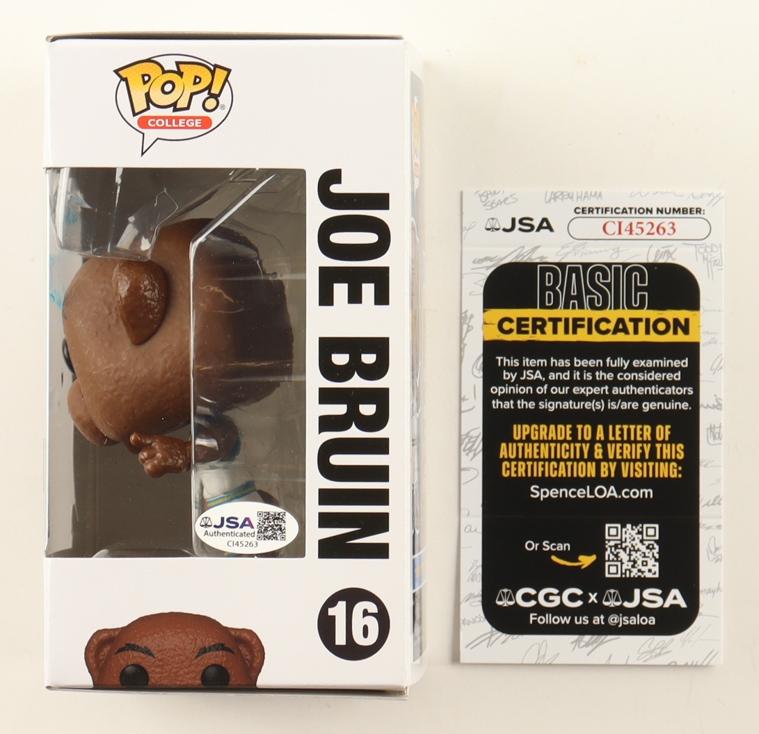 Nico Iamaleava Signed UCLA Bruins #16 Joe Bruin Funko Pop! Vinyl Figure Inscribed "Go Bruins" (JSA) at PristineAuction.com Nico Iamaleava Signed UCLA Bruins #16 Joe Bruin Funko Pop! Vinyl Figure Inscribed "Go Bruins" (JSA) at PristineAuction.com