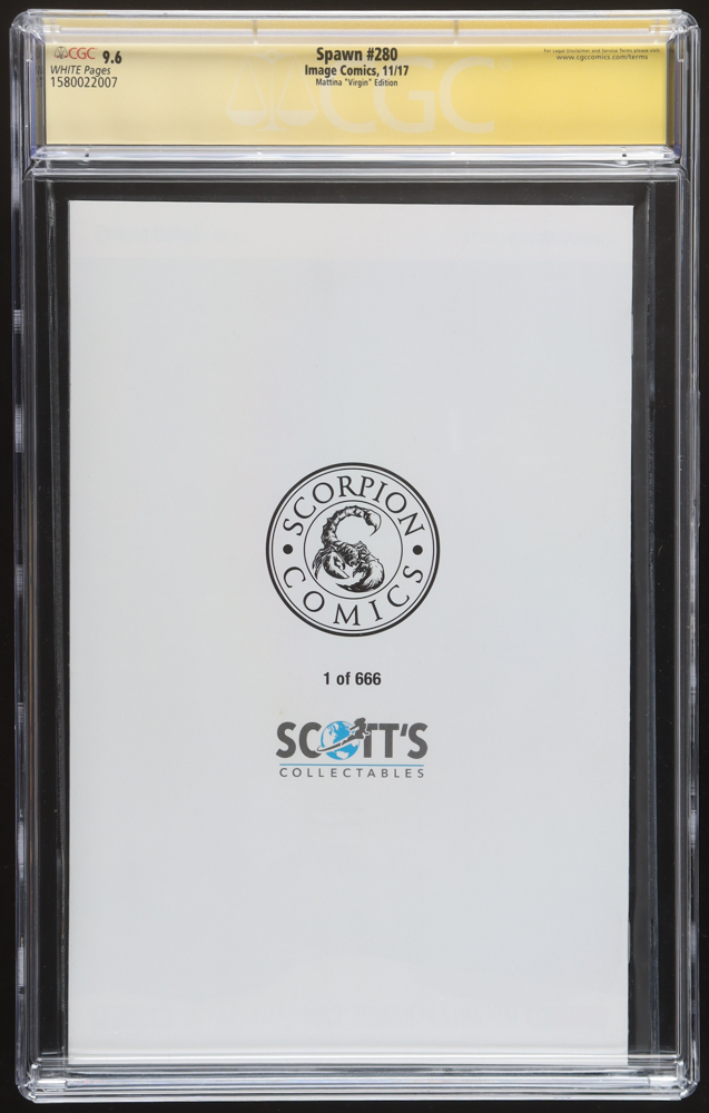 Francesco Mattina Signed 2017 "Spawn" #280 Image Comic Book (CGC 9.6) at PristineAuction.com Francesco Mattina Signed 2017 "Spawn" #280 Image Comic Book (CGC 9.6) at PristineAuction.com