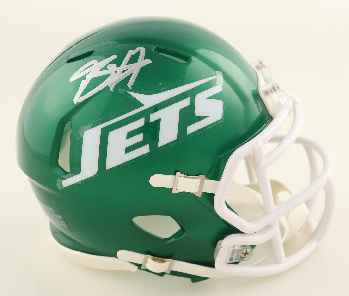 Breece Hall Signed Jets Speed Mini Helmet (JSA) at PristineAuction.com Breece Hall Signed Jets Speed Mini Helmet (JSA) at PristineAuction.com