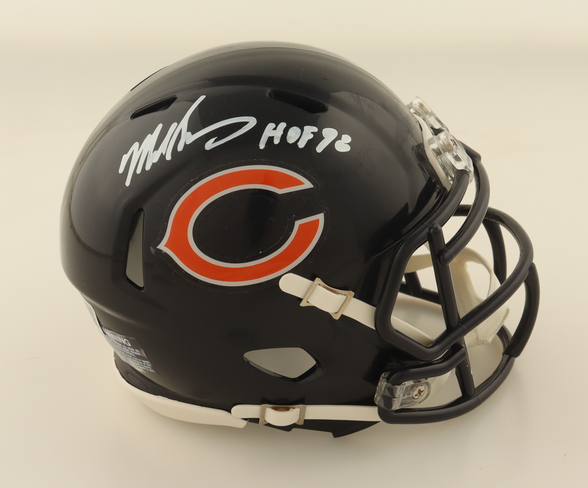 Mike Singletary Signed Bears Speed Mini Helmet Inscribed "HOF 98" (Beckett) at PristineAuction.com Mike Singletary Signed Bears Speed Mini Helmet Inscribed "HOF 98" (Beckett) at PristineAuction.com