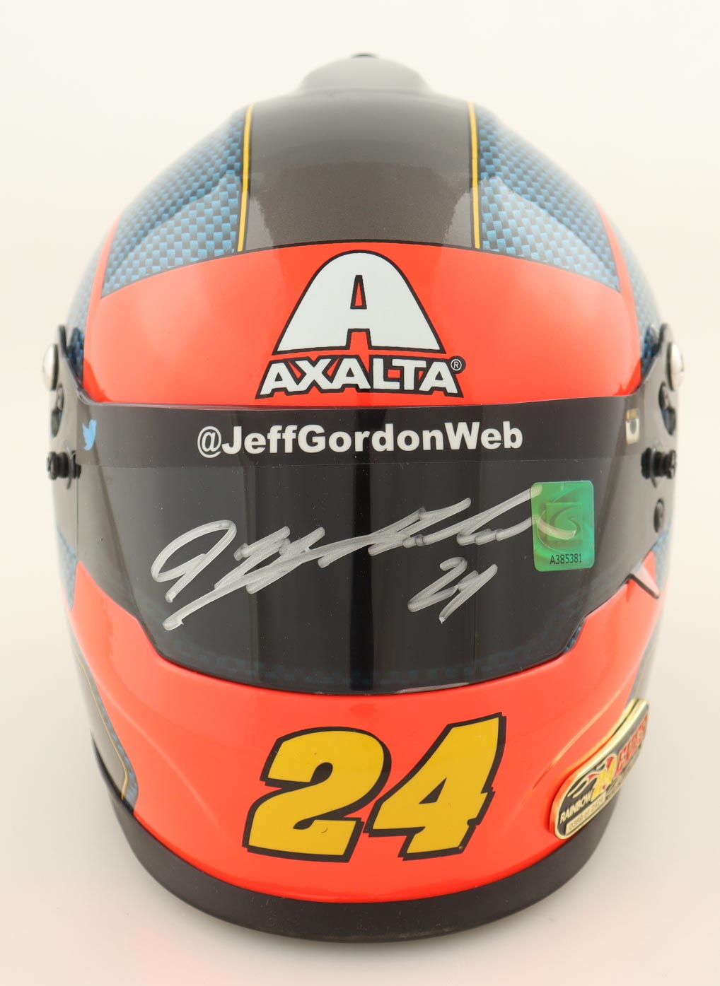 Jeff Gordon Signed LE Hendrick Motorsports #24 Axalta Rainbow Chevrolet SS Mini Helmet (Gordon) at PristineAuction.com Jeff Gordon Signed LE Hendrick Motorsports #24 Axalta Rainbow Chevrolet SS Mini Helmet (Gordon) at PristineAuction.com