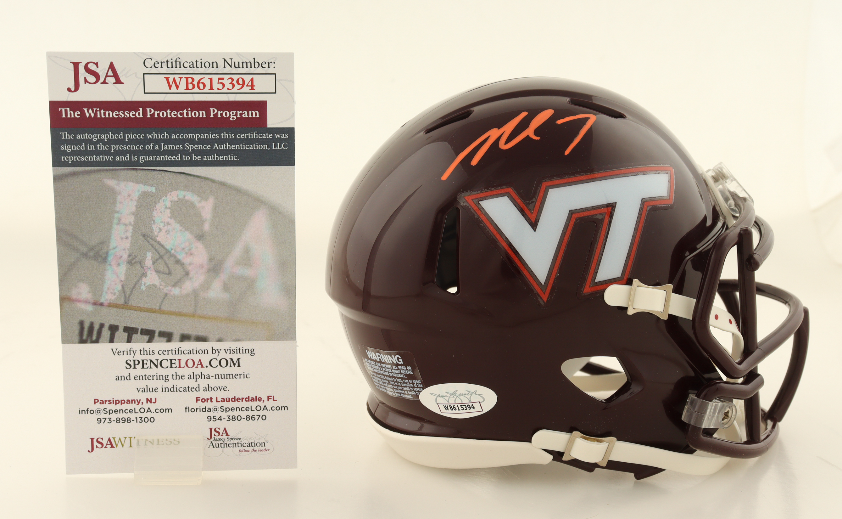 Michael Vick Signed Virginia Tech Hokies Speed Mini Helmet (JSA) at PristineAuction.com Michael Vick Signed Virginia Tech Hokies Speed Mini Helmet (JSA) at PristineAuction.com