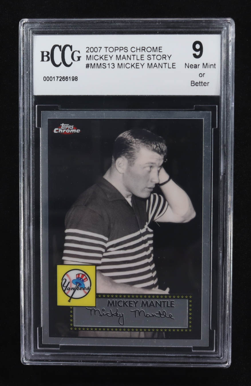 Mickey Mantle 2007 Topps Chrome Mickey Mantle Story #MMS13 (BCCG 9) at PristineAuction.com Mickey Mantle 2007 Topps Chrome Mickey Mantle Story #MMS13 (BCCG 9) at PristineAuction.com