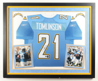 LaDainian Tomlinson Signed Custom Framed Jersey Display with Photos (Mounted Memories & Tomlinson) at PristineAuction.com