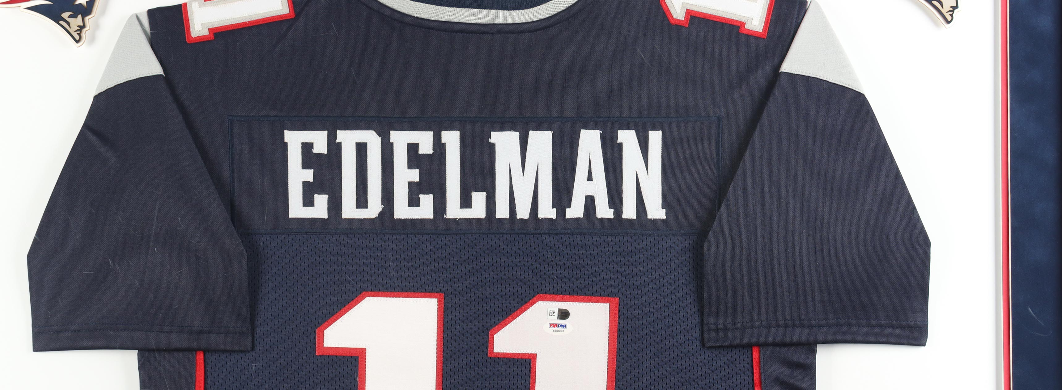 Julian Edelman Signed Custom Framed Jersey Display with Photos (PSA & Sports Memorabilia) at PristineAuction.com Julian Edelman Signed Custom Framed Jersey Display with Photos (PSA & Sports Memorabilia) at PristineAuction.com