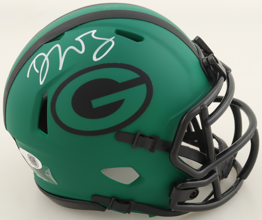 Dontayvion Wicks Signed Packers Rave Alternate Speed Mini Helmet (JSA) at PristineAuction.com Dontayvion Wicks Signed Packers Rave Alternate Speed Mini Helmet (JSA) at PristineAuction.com