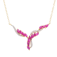 2.55 CTW Natural Diamonds & Ruby 18K Gold Plated Designer Necklace  | Estimated Value $1,799 (AMG) at PristineAuction.com