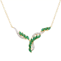1.85 CTW Natural Diamonds & Emeralds 18K Gold Plated Designer Necklace  | Estimated Value $1,799 (AMG) at PristineAuction.com
