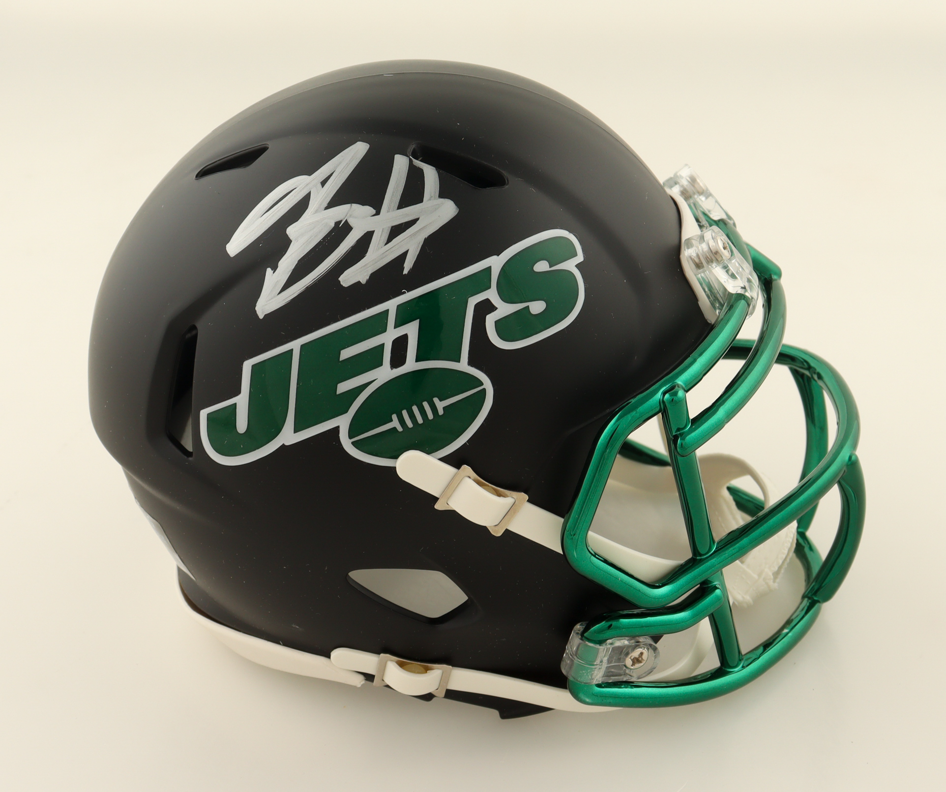 Breece Hall Signed Jets Speed Mini Helmet (JSA) at PristineAuction.com Breece Hall Signed Jets Speed Mini Helmet (JSA) at PristineAuction.com