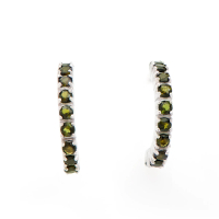 1.30 CTW Natural Tourmaline Rhodium Plated Designer Earrings  | Estimated Value $1,149 (AMG) at PristineAuction.com