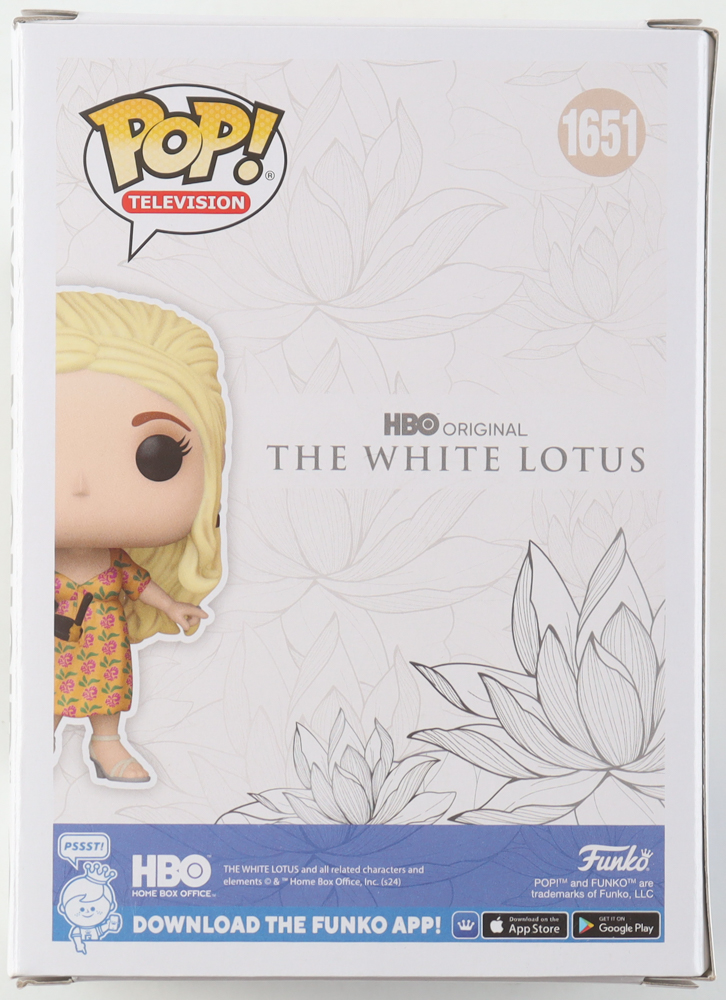 Jennifer Coolidge Signed "The White Lotus" #1651 Tanya McQuoid Funko Pop! Vinyl Figure (ACOA) at PristineAuction.com Jennifer Coolidge Signed "The White Lotus" #1651 Tanya McQuoid Funko Pop! Vinyl Figure (ACOA) at PristineAuction.com