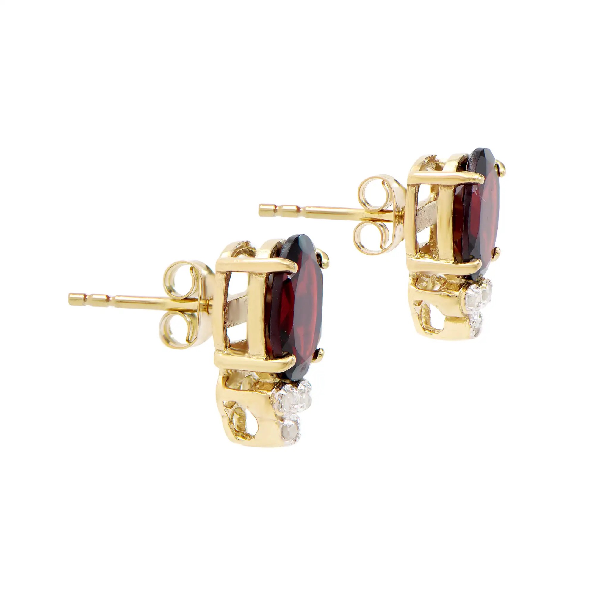 3.85 CTW Natural Diamonds & Garnet 18K Gold Plated Designer Earrings | Estimated Value $1,249 (AMG) at PristineAuction.com 3.85 CTW Natural Diamonds & Garnet 18K Gold Plated Designer Earrings | Estimated Value $1,249 (AMG) at PristineAuction.com