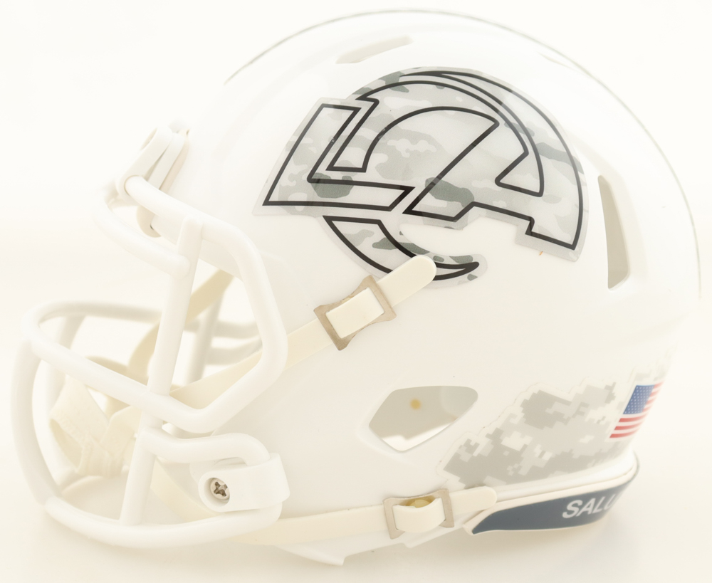Jared Verse Signed Rams Salute to Service Alternate Speed Mini Helmet (Beckett) at PristineAuction.com Jared Verse Signed Rams Salute to Service Alternate Speed Mini Helmet (Beckett) at PristineAuction.com