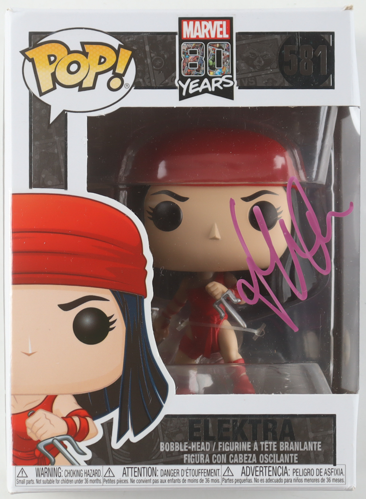 Jennifer Garner Signed "Marvel 80 Years" Elektra #581 Bobble-Head Funko Pop! Vinyl Figure (ACOA) at PristineAuction.com Jennifer Garner Signed "Marvel 80 Years" Elektra #581 Bobble-Head Funko Pop! Vinyl Figure (ACOA) at PristineAuction.com