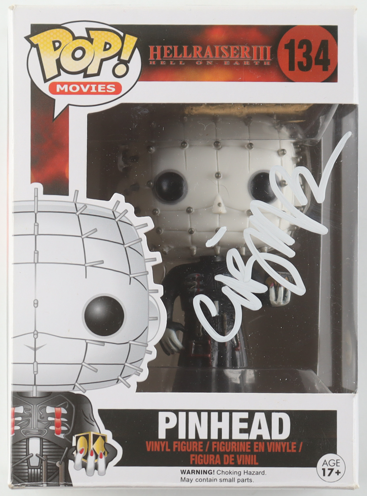 Clive Barker Signed "Hellraiser III: Hell on Earth" #134 Pinhead Funko Pop! Vinyl Figure (ACOA) at PristineAuction.com Clive Barker Signed "Hellraiser III: Hell on Earth" #134 Pinhead Funko Pop! Vinyl Figure (ACOA) at PristineAuction.com
