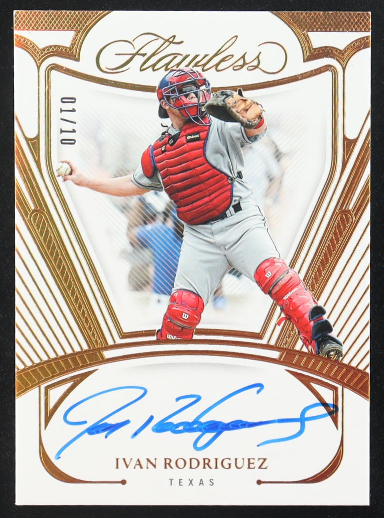 Ivan Rodriguez 2024 Panini Flawless Auto #FA-IR #01/10 at PristineAuction.com Ivan Rodriguez 2024 Panini Flawless Auto #FA-IR #01/10 at PristineAuction.com