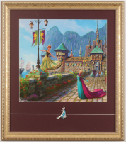 Thomas Kinkade "Frozen" Custom Framed Print Display with Elsa Pin at PristineAuction.com