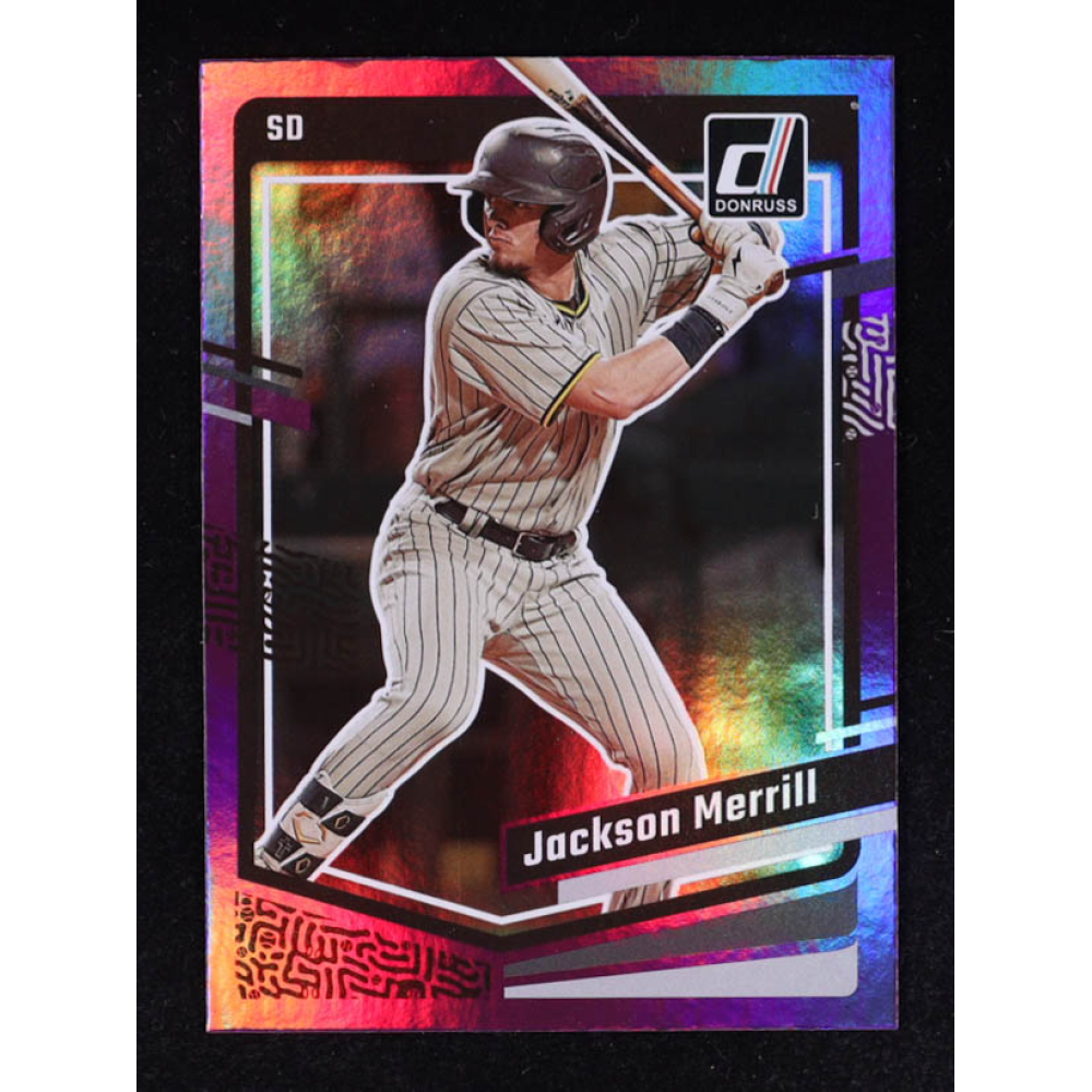 Jackson Merrill 2023 Donruss Holo Purple #117 RC at PristineAuction.com Jackson Merrill 2023 Donruss Holo Purple #117 RC at PristineAuction.com