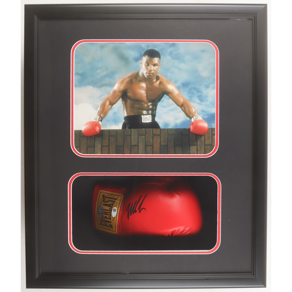 Mike Tyson Signed Boxing Glove Shadowbox Display (JSA & Tyson) at PristineAuction.com