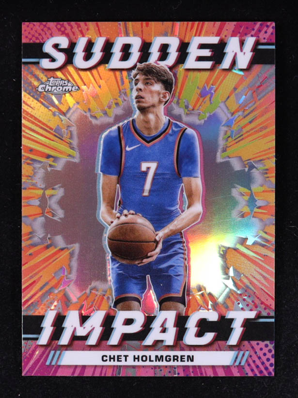 Chet Holmgren 2023-24 Topps Chrome Sudden Impact #SI23 RC at PristineAuction.com Chet Holmgren 2023-24 Topps Chrome Sudden Impact #SI23 RC at PristineAuction.com