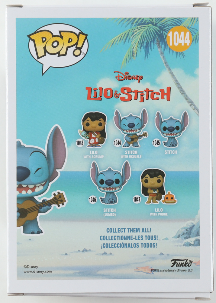 Chris Sanders  Signed "Lilo & Stitch" #1044 Stitch with Ukulele Funko Pop! Vinyl Figure (ACOA) at PristineAuction.com Chris Sanders  Signed "Lilo & Stitch" #1044 Stitch with Ukulele Funko Pop! Vinyl Figure (ACOA) at PristineAuction.com