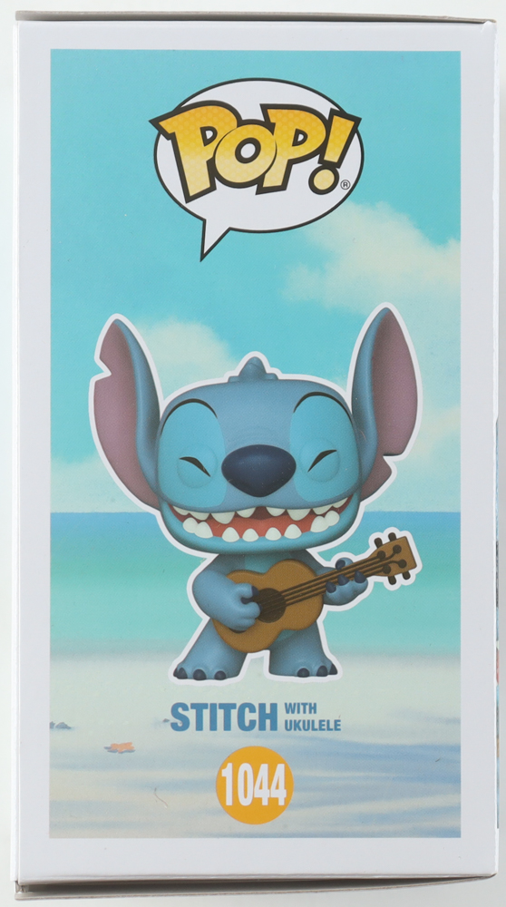 Chris Sanders  Signed "Lilo & Stitch" #1044 Stitch with Ukulele Funko Pop! Vinyl Figure (ACOA) at PristineAuction.com Chris Sanders  Signed "Lilo & Stitch" #1044 Stitch with Ukulele Funko Pop! Vinyl Figure (ACOA) at PristineAuction.com