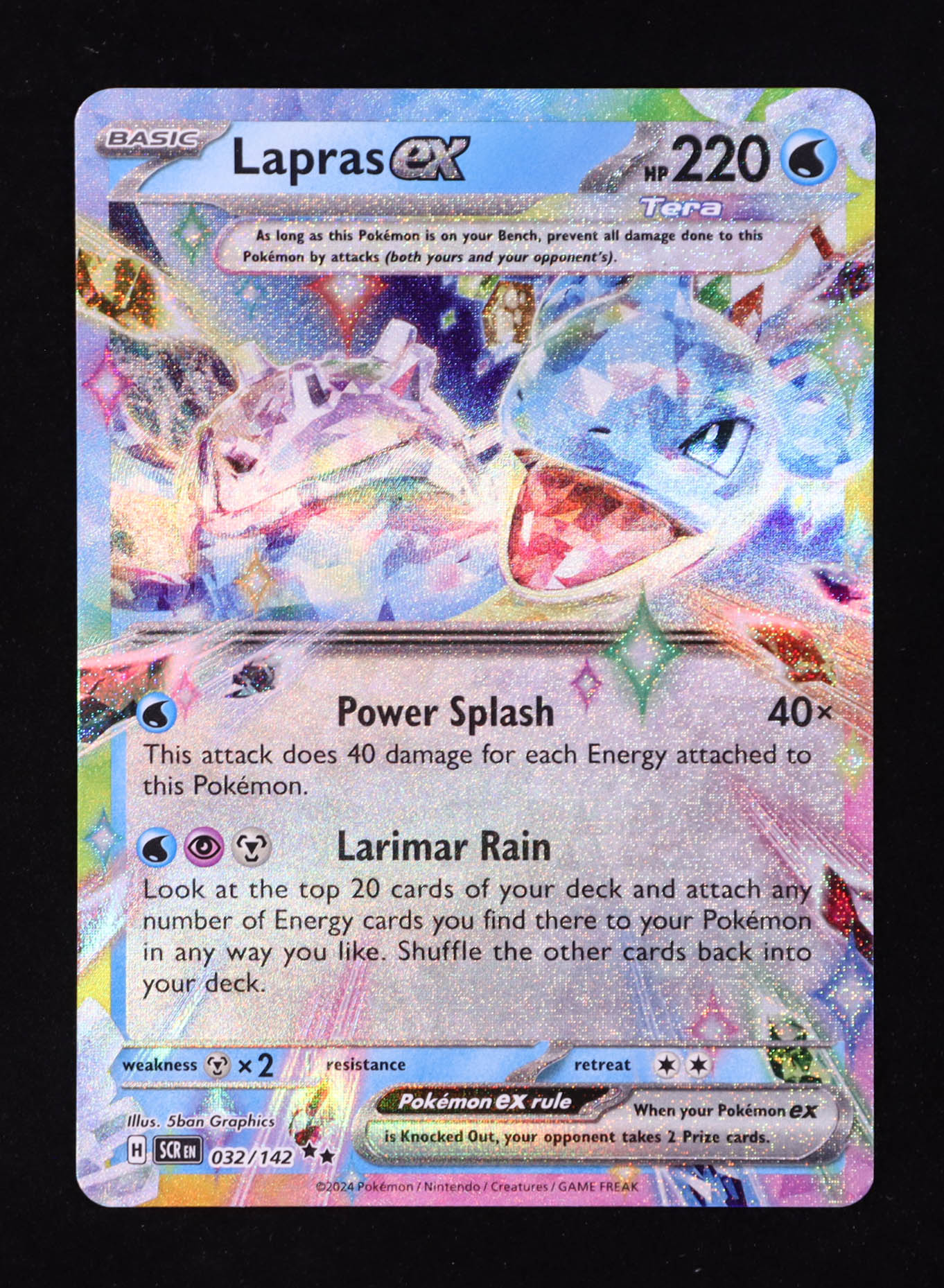 Lapras ex 2024 Pokemon Stellar Crown Holo #32 at PristineAuction.com Lapras ex 2024 Pokemon Stellar Crown Holo #32 at PristineAuction.com