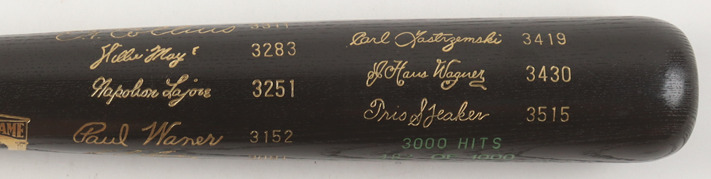 "3,000 Hit Club" LE Louisville Slugger Commemorative Hall of Fame Engraved Baseball Bat at PristineAuction.com "3,000 Hit Club" LE Louisville Slugger Commemorative Hall of Fame Engraved Baseball Bat at PristineAuction.com