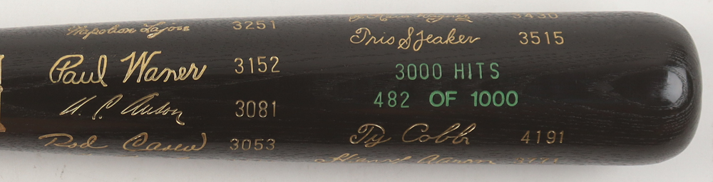 "3,000 Hit Club" LE Louisville Slugger Commemorative Hall of Fame Engraved Baseball Bat at PristineAuction.com "3,000 Hit Club" LE Louisville Slugger Commemorative Hall of Fame Engraved Baseball Bat at PristineAuction.com