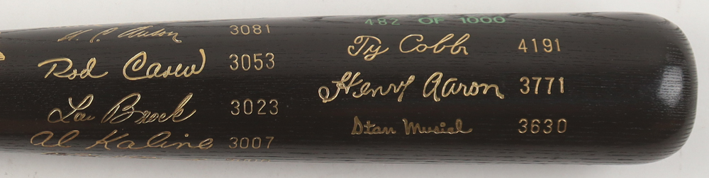 "3,000 Hit Club" LE Louisville Slugger Commemorative Hall of Fame Engraved Baseball Bat at PristineAuction.com "3,000 Hit Club" LE Louisville Slugger Commemorative Hall of Fame Engraved Baseball Bat at PristineAuction.com