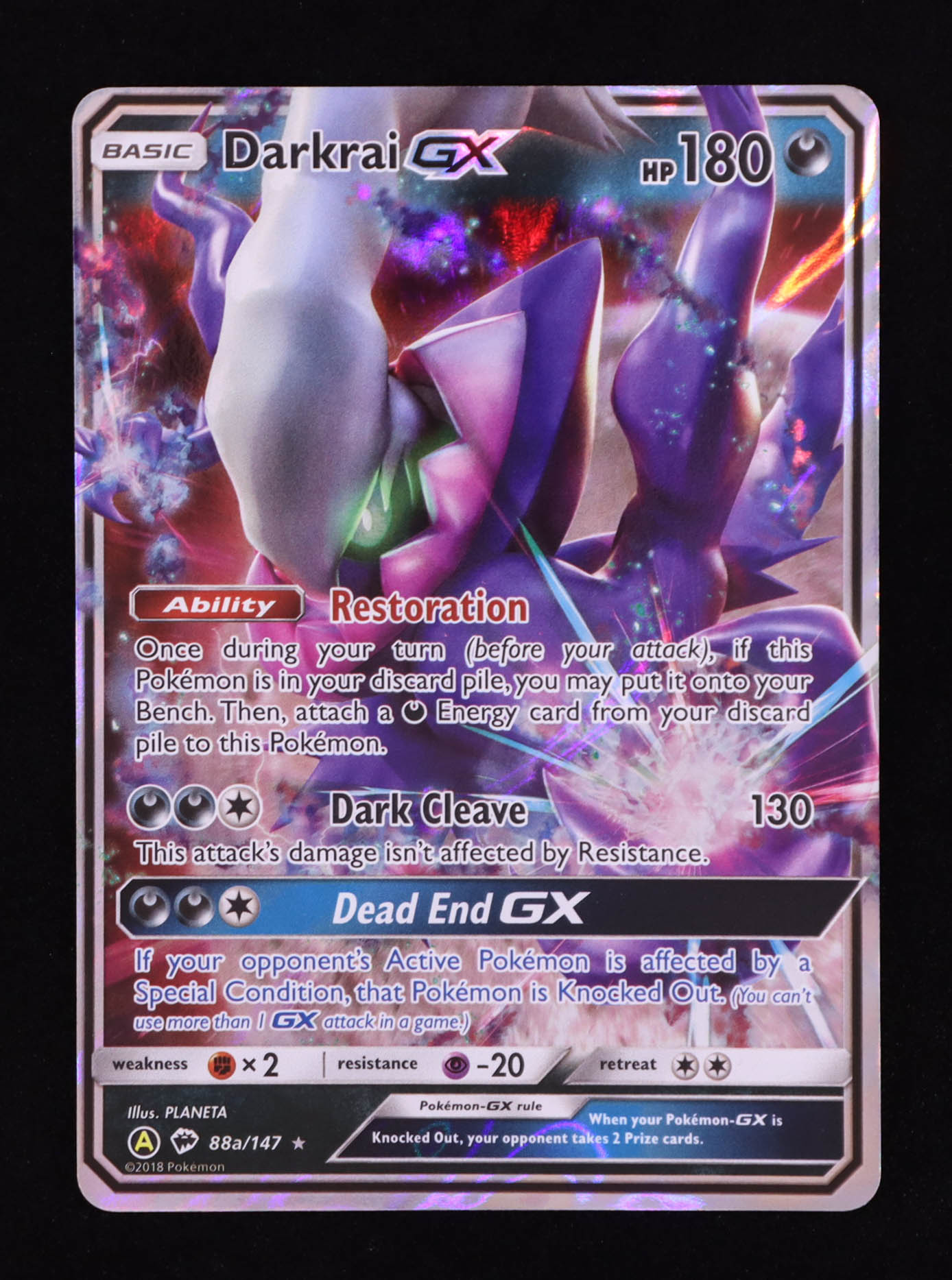 Darkrai GX 2017 Pokemon Burning Shadows Holo #88a at PristineAuction.com Darkrai GX 2017 Pokemon Burning Shadows Holo #88a at PristineAuction.com