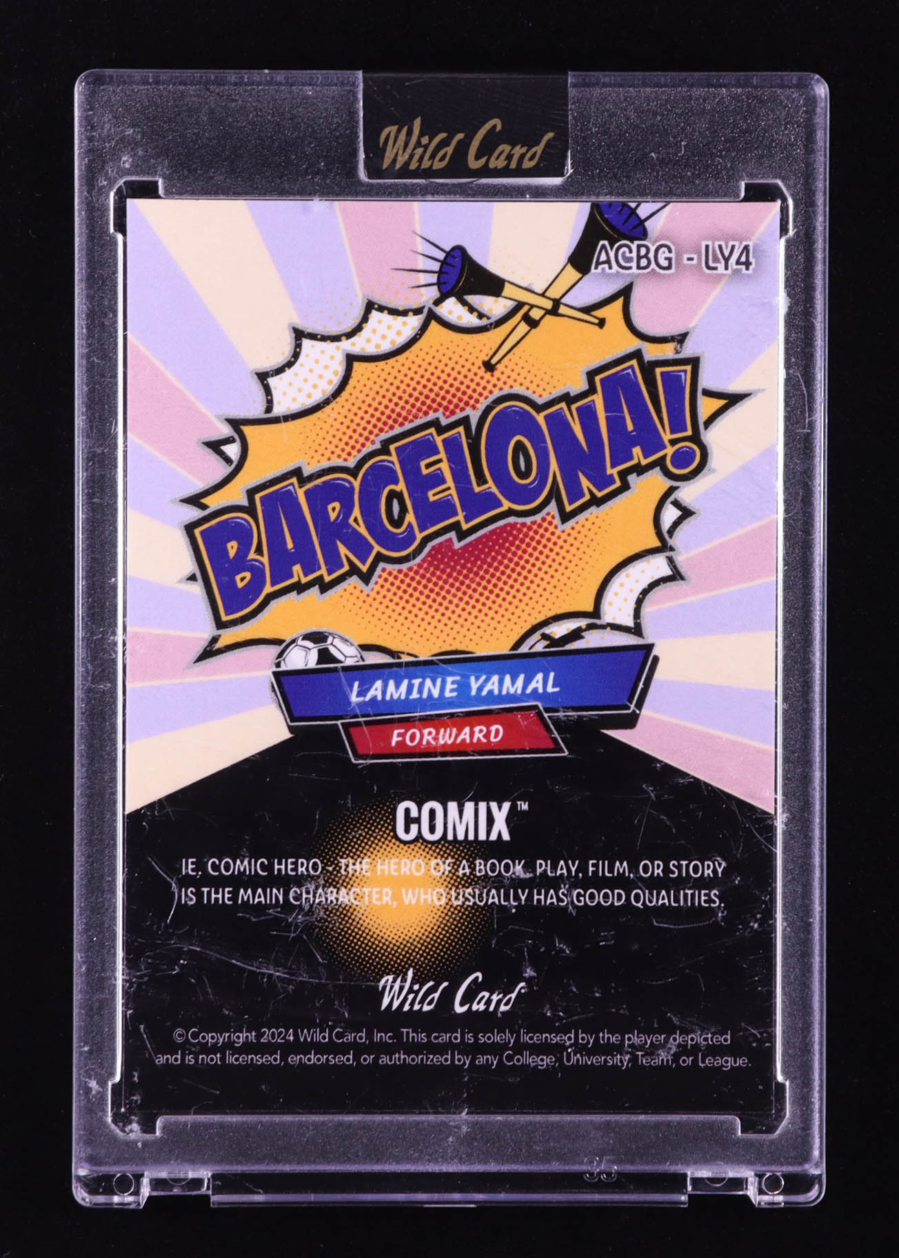 Lamine Yamal 2024 Wild Card Comix BARCELONA! Blue Mosaic #ACBG-LY4 #2/4 RC at PristineAuction.com Lamine Yamal 2024 Wild Card Comix BARCELONA! Blue Mosaic #ACBG-LY4 #2/4 RC at PristineAuction.com