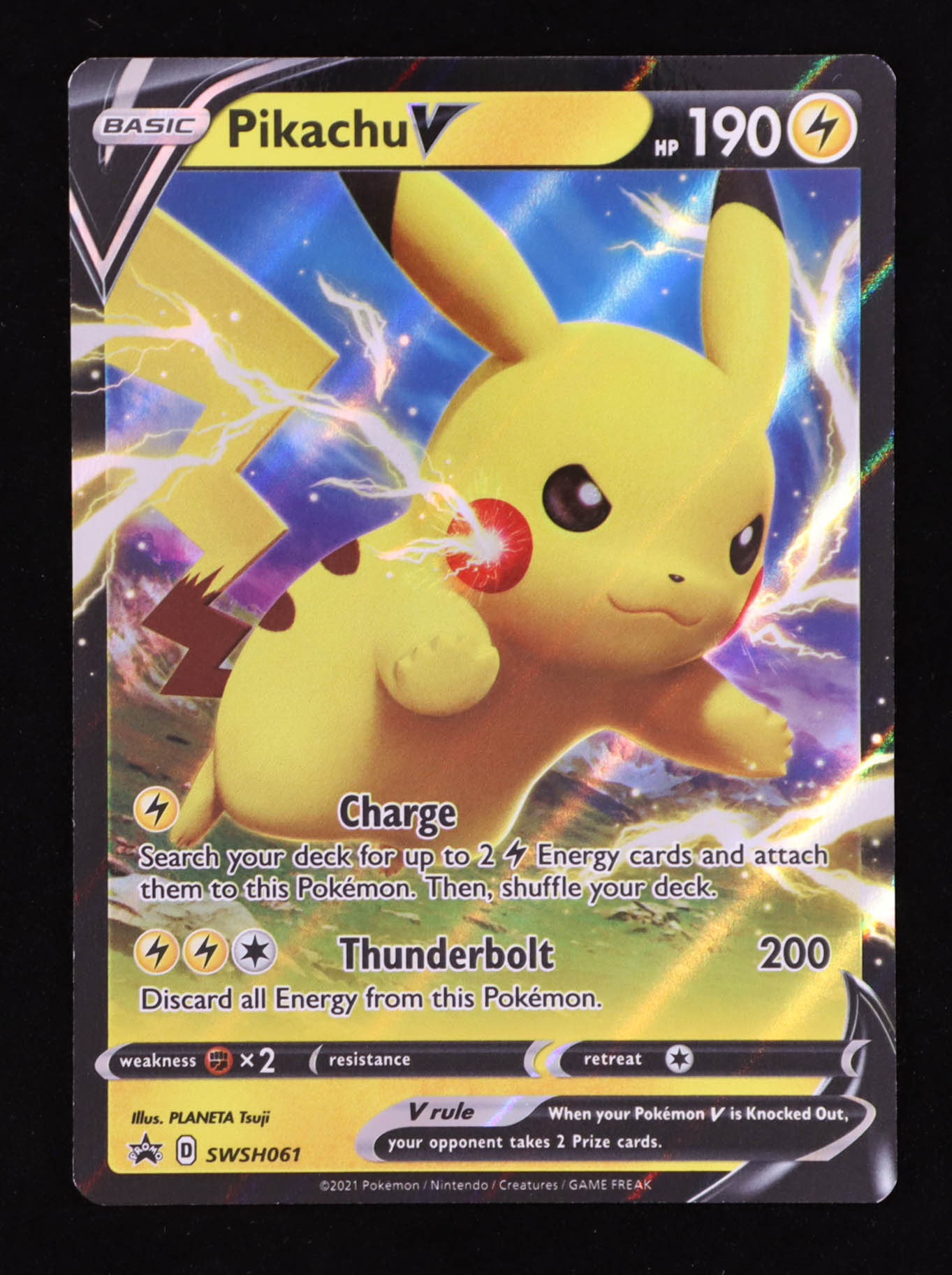 Pikachu V 2019 Pokemon Sword & Shield Promos Holo #61 at PristineAuction.com Pikachu V 2019 Pokemon Sword & Shield Promos Holo #61 at PristineAuction.com