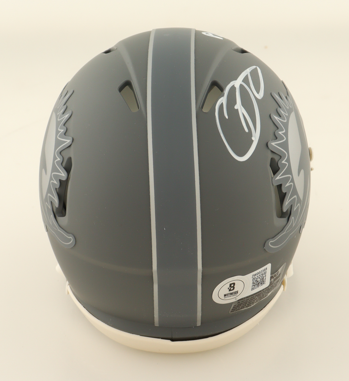 Odell Beckham Jr. & De'Von Achane Signed Dolphins Slate Alternate Speed Mini Helmet Inscribed "Phins Up!" (Beckett) at PristineAuction.com Odell Beckham Jr. & De'Von Achane Signed Dolphins Slate Alternate Speed Mini Helmet Inscribed "Phins Up!" (Beckett) at PristineAuction.com