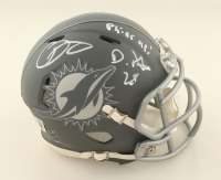 Odell Beckham Jr. & De'Von Achane Signed Dolphins Slate Alternate Speed Mini Helmet Inscribed "Phins Up!" (Beckett) at PristineAuction.com