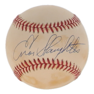 Enos Slaughter Signed ONL Baseball (JSA) at PristineAuction.com Enos Slaughter Signed ONL Baseball (JSA) at PristineAuction.com