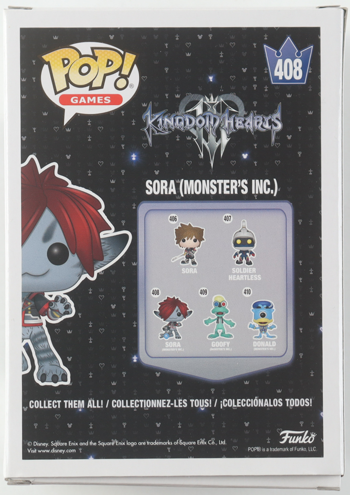 Haley Joel Osment Signed "Kingdom Hearts III" #408 Sora (Monster's Inc.) Funko Pop! Vinyl Figure (ACOA) at PristineAuction.com Haley Joel Osment Signed "Kingdom Hearts III" #408 Sora (Monster's Inc.) Funko Pop! Vinyl Figure (ACOA) at PristineAuction.com