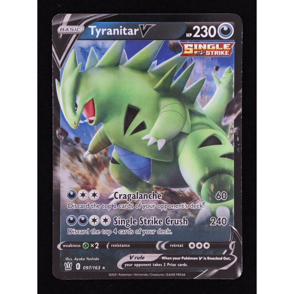 Tyranitar V 2021 Pokemon Battle Styles Holo #97 at PristineAuction.com
