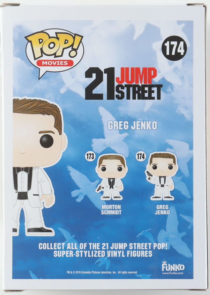 Channing Tatum Signed "21 Jump Street" #174 Greg Jenko Funko Pop! Vinyl Figure (ACOA) at PristineAuction.com Channing Tatum Signed "21 Jump Street" #174 Greg Jenko Funko Pop! Vinyl Figure (ACOA) at PristineAuction.com