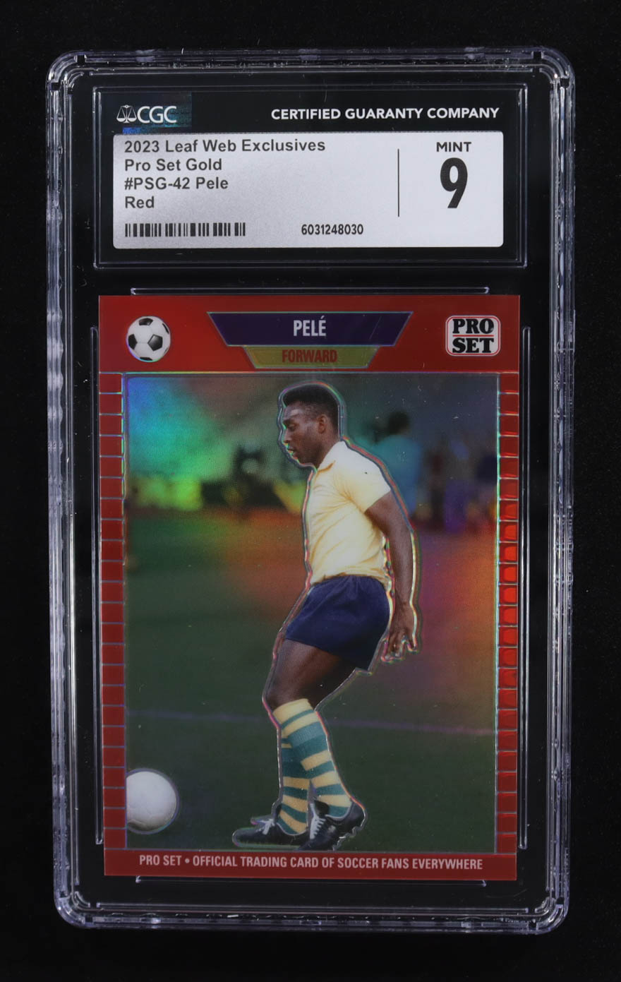 Pele 2023 Leaf Web Exclusives Pro Set Red #PSG42 #68/89 (CGC 9) at PristineAuction.com Pele 2023 Leaf Web Exclusives Pro Set Red #PSG42 #68/89 (CGC 9) at PristineAuction.com