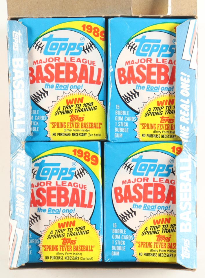 1989 Topps Baseball Trading Card Wax Box (36 Packs) at PristineAuction.com 1989 Topps Baseball Trading Card Wax Box (36 Packs) at PristineAuction.com