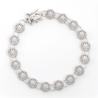 .13 CTW Natural Diamonds Rhodium Plated Designer Bracelet Size 7.5 Inches  | Estimated Value $2,049 (AMG) at PristineAuction.com