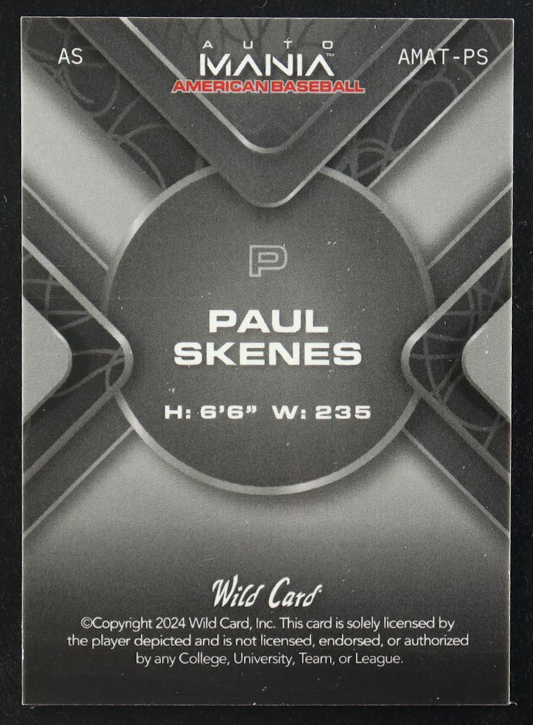 Paul Skenes 2024 Wild Card AutoMania National Eagle All-Star Triangle #AMAT-PS RC #1/1 at PristineAuction.com Paul Skenes 2024 Wild Card AutoMania National Eagle All-Star Triangle #AMAT-PS RC #1/1 at PristineAuction.com
