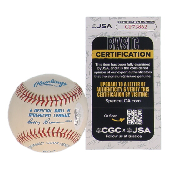 Bret Saberhagen Signed OAL Baseball (JSA) at PristineAuction.com Bret Saberhagen Signed OAL Baseball (JSA) at PristineAuction.com