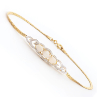 0.72 CTW Natural Diamonds & Opal 18K Gold Plated Designer Bracelet 7.5 Inches  | Estimated Retail Value: $2,149 (AMG) at PristineAuction.com