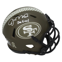 Joe Montana Signed 49ers LE Salute to Service Alternate Speed Mini Helmet Inscribed "Joe Cool" (Fanatics) at PristineAuction.com