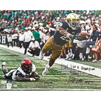 Kyren Williams Signed Notre Dame Fighting Irish LE 16x20 Photo Inscribed "Play Like a Champion Today!" (Game Day Legends & Beckett) at PristineAuction.com
